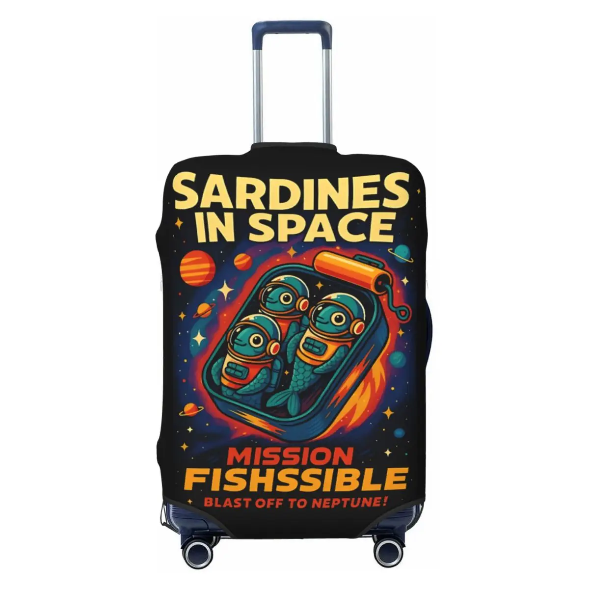

Sardines In Space Suitcase Cover Business Holiday Fun Luggage Accesories Protection