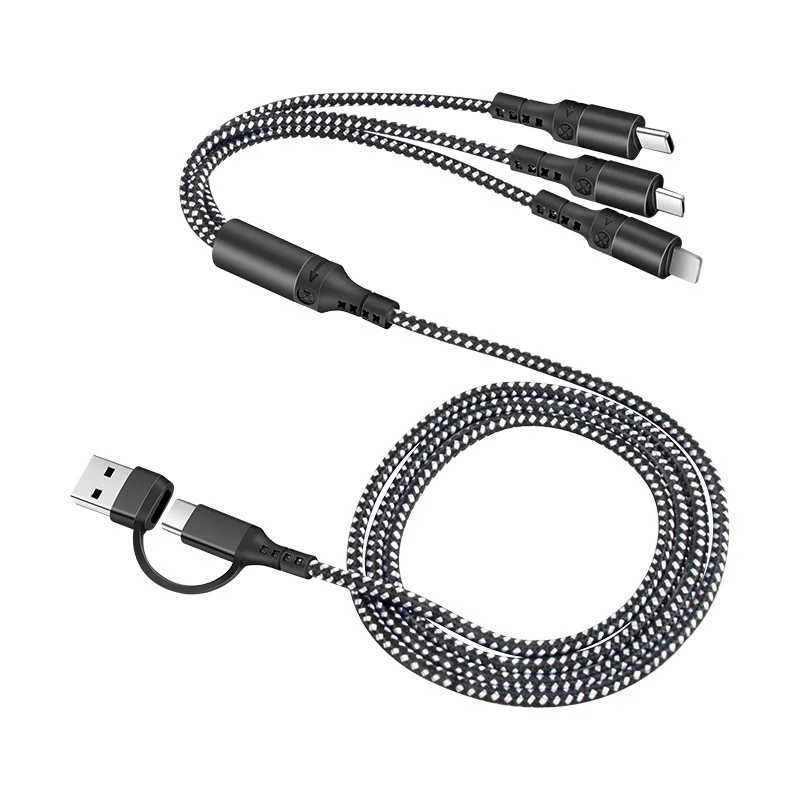 Multiple USB Charging Cable PD Type C to C Micro Usb Cord 1.2M Long USB-C Cavo Tipe C for Xiaomi Samsung Oneplus Iphone 15 Pro