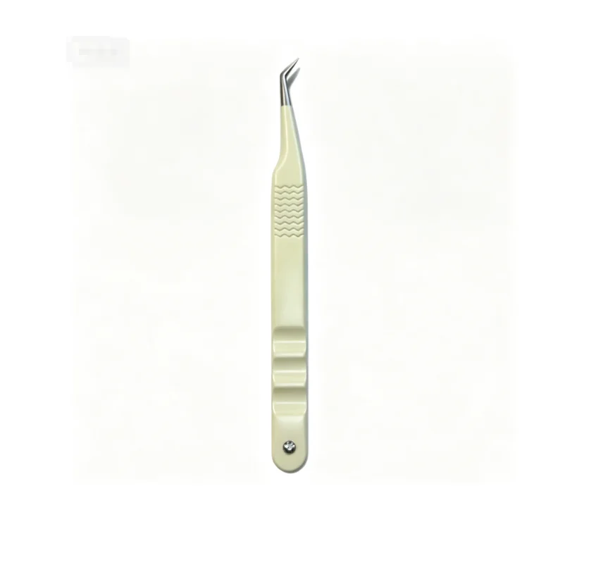 Ukrainian Penguin Eyelash Extension Tweezers High Precision Curved Hook Tip Stainless Steel Anti Slip Handle Volume Lash Bloomin