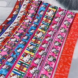 Sanrio Hello Kitty 2cm Ribbon Cute Double-sided Printed Gift Wrap with Girl's Bow DIY Phone Lanyard Kettle Strap Rope Material