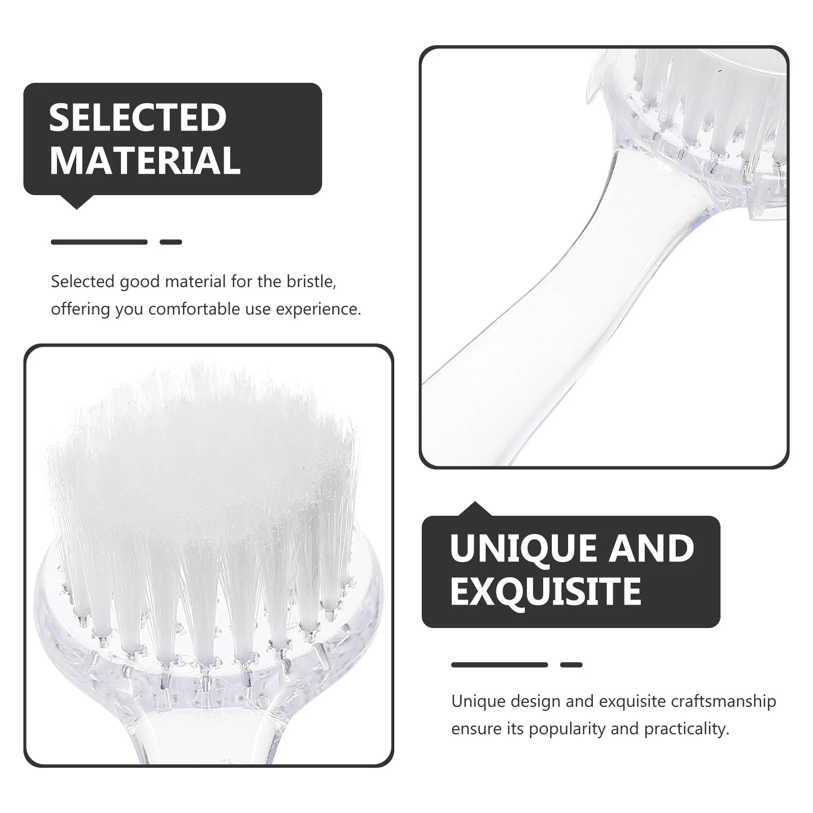 

6Pcs Cow Horn Face Brush for Nail Cleaning Manicure Dust Brush Tool Fine Workmanship Portable Reliable Dust Removing Accessory