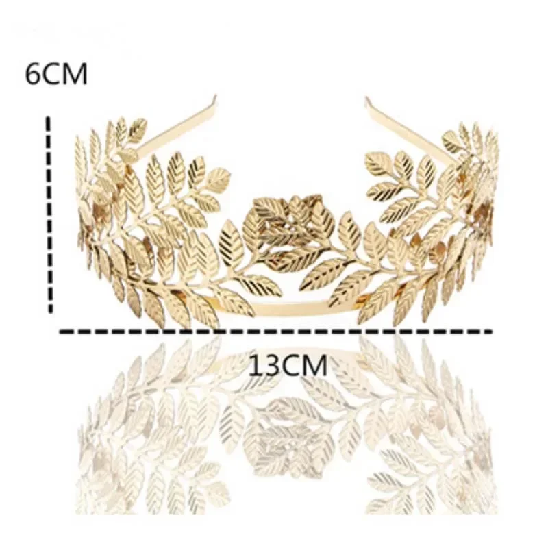 Ncmama bando emas Yunani Eropa untuk wanita GADIS daun mahkota rambut mahkota mahkota mahkota putri Tiara hadiah Aksesori rambut