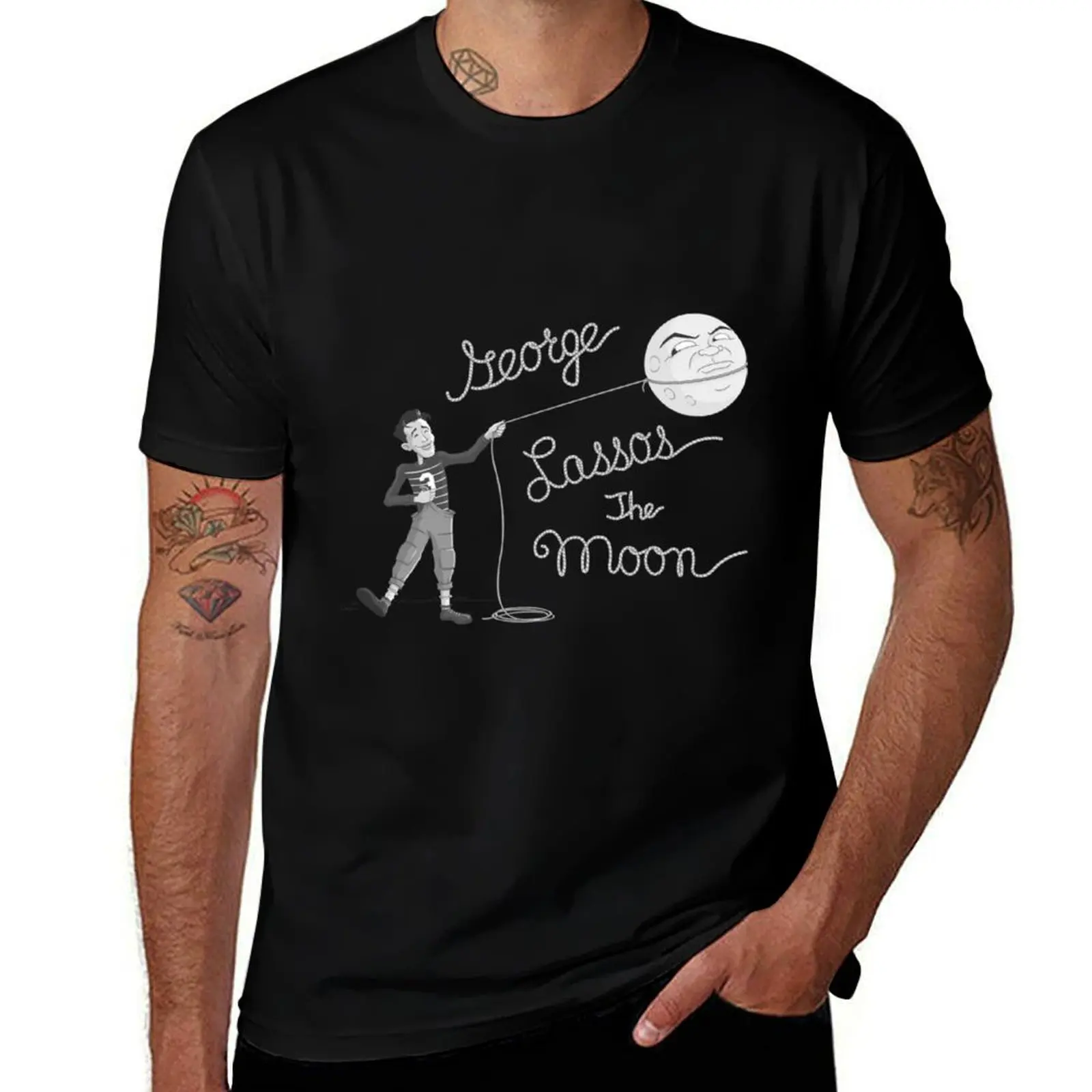 George Lassos the Moon Classic T-Shirt Fashion Graphic Tee for Men T-Shirt