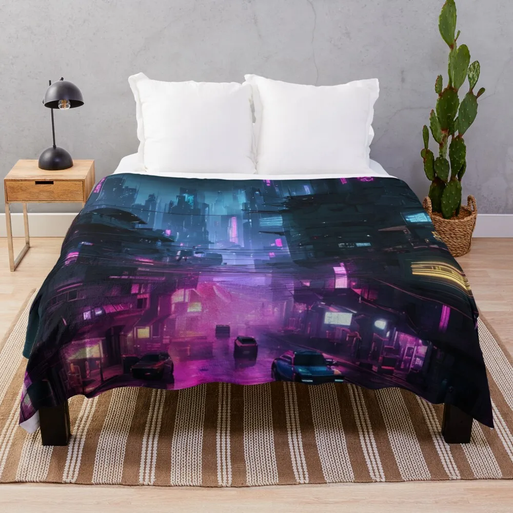 Cyberpunk Night City Art #8 Throw Blanket for winter Sleeping Bag Blankets