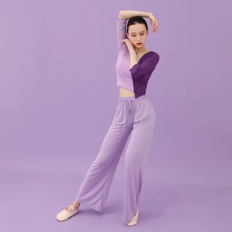 เครื่องแต่งกายเต้นรําท้องคลาสสิกสไตล์ฤดูร้อน กระโปรงขากว้าง ชุดฝึกซ้อม Hanfu โบราณ