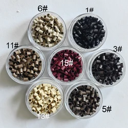 200PCS Black Straight Copper Ring mini locks of 3.2x2.8x3.8mm Micro Ring Beads For I tip Hair Extension