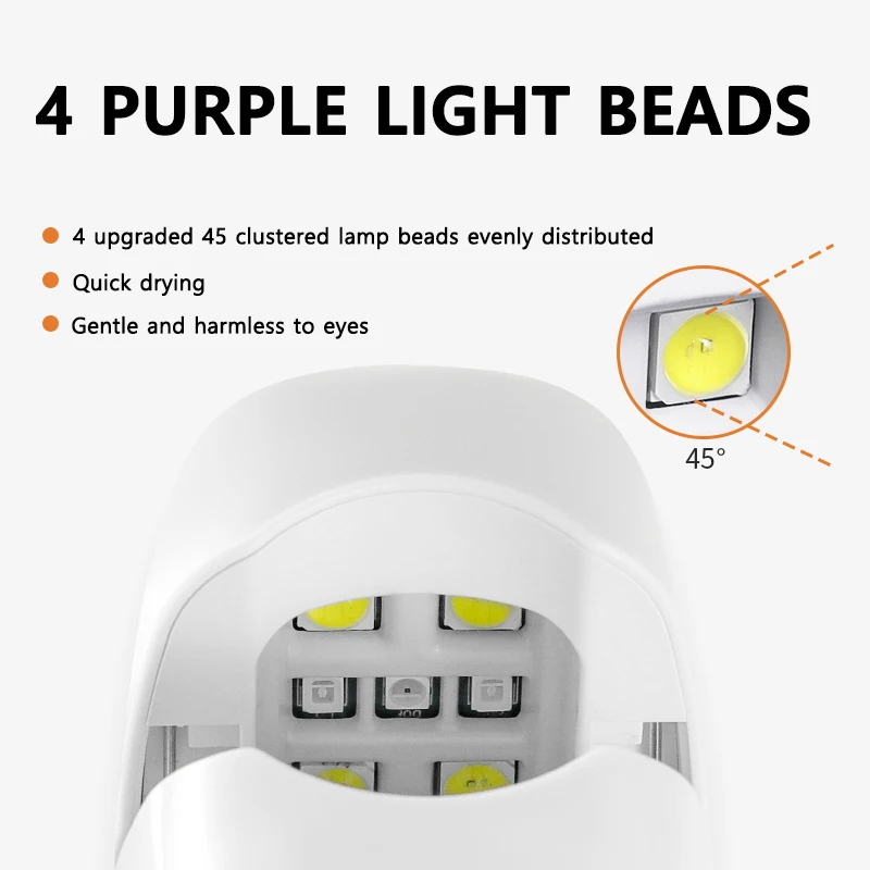 Mini lâmpada de unhas LED UV com temporizador, secador de unhas para unhas gel, secagem rápida, portátil, USB, manicure