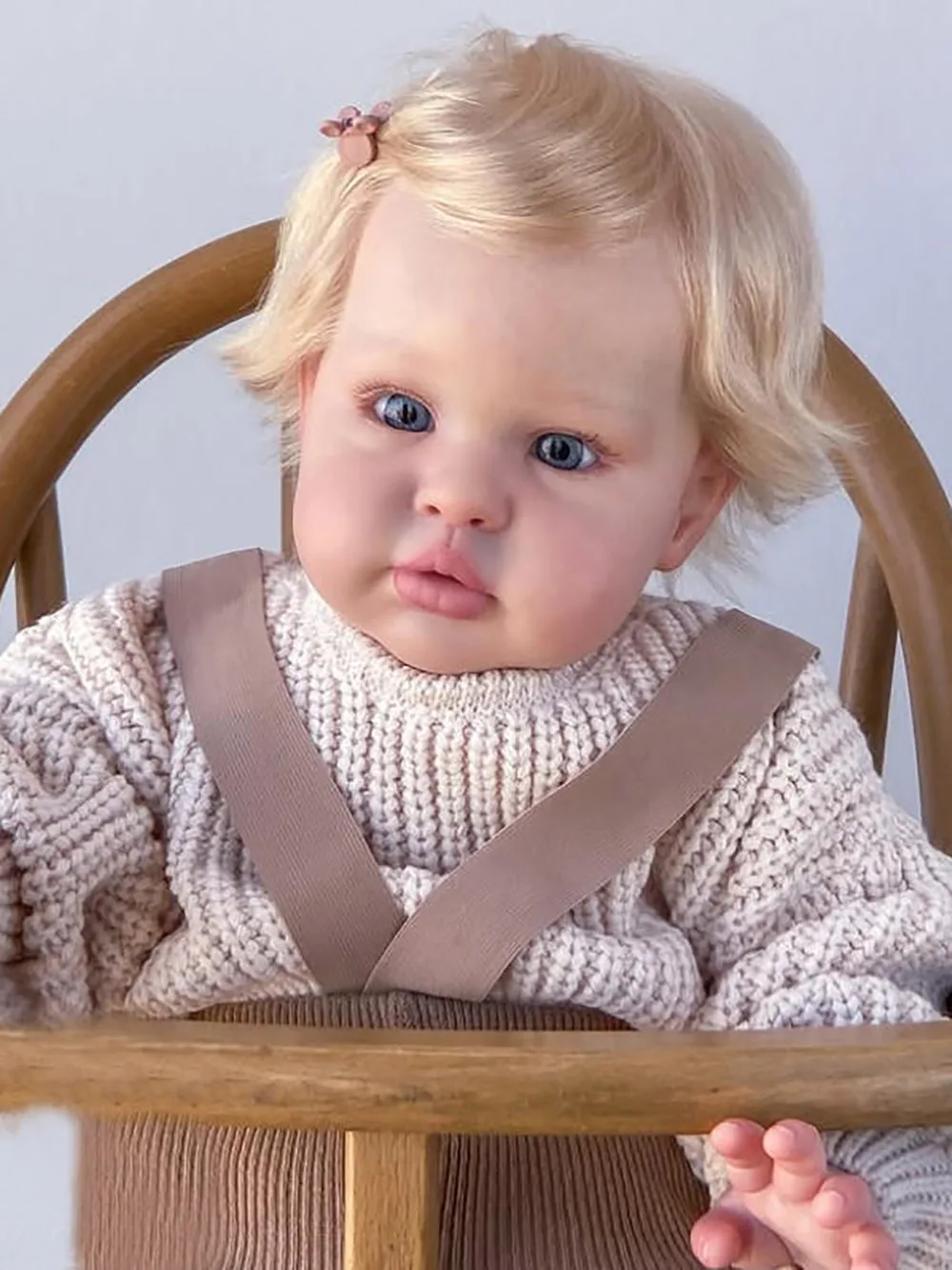 NPK 60CM Reborn Ellie 3D Painting Skin with Visible Veins Hand Root Hair Lifelike Toddler Bebe Real Looking Collectible Art Doll