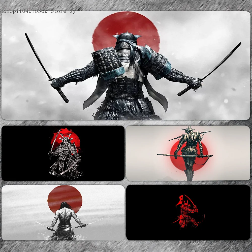 S-Samurai Warrior Mousepad Non-slip Suitable For Office Computers Laptops E-sports Game Desk Mats XXL Keyboard