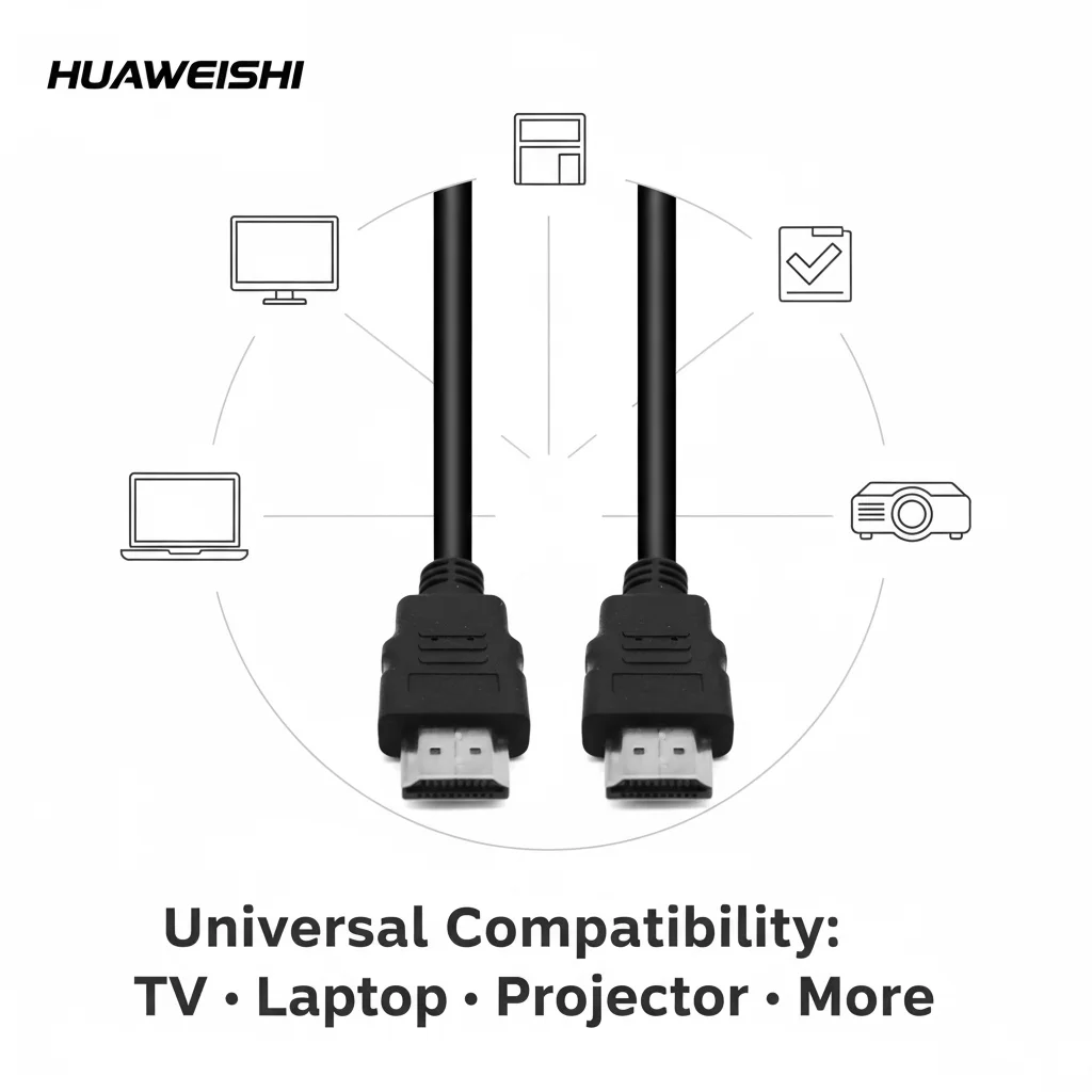 كابل هواويشي 4K HDMI 2.0 بسرعة 18 جيجابت في الثانية عالي السرعة HDMI ذكر إلى ذكر 1 متر لشاشة التلفزيون PS4 Xbox لجهاز عرض HY300