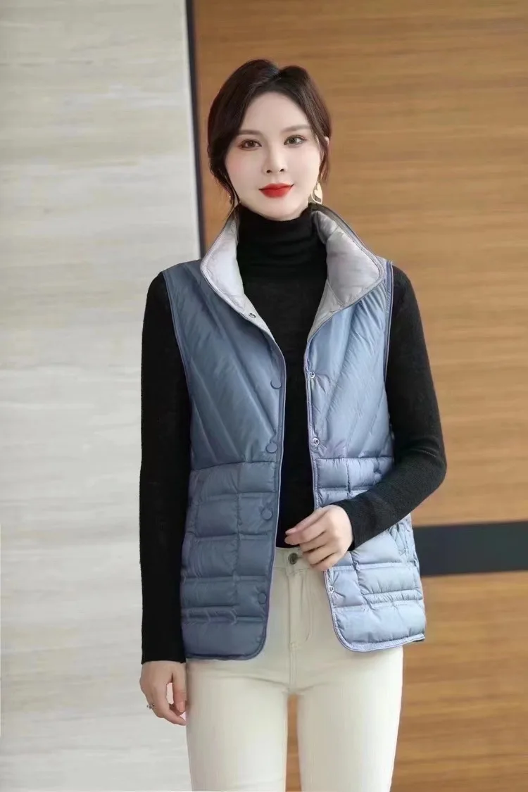 Autumn and Winter New Sleeveless Vest Down Jacket Women 90% White Duck Down Fashion Slim Fit 2024 Women Vest Jacket Coat