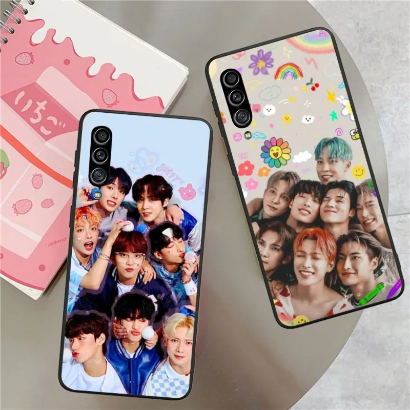 KPOP A-ATEEZ Smart Phone Case for Samsung Galaxy S23 S22 S21 S10 S9 S8 Plus Ultra Black Soft Phone Cover Funda