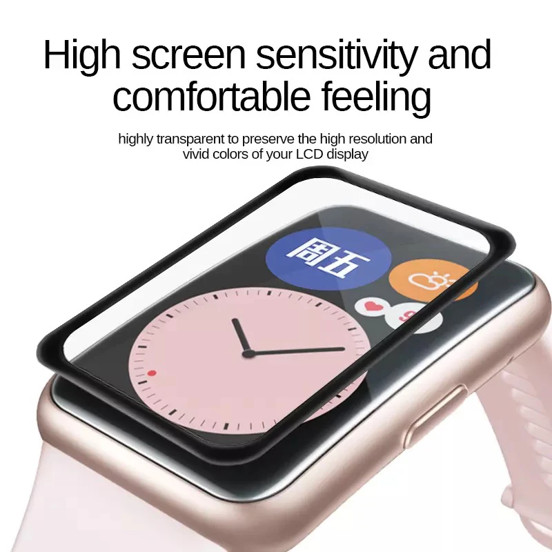 Protective Film Soft Glass For Huawei Band 8 7 6 Pro Smartwatch Full Cover Screen Protectors Film For Honor Band 7 6 Cover Strap