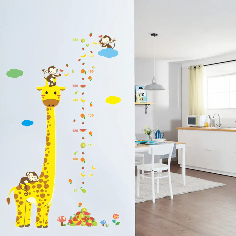 

Наклейка на стену в виде жирафа для измерения роста, 50x70 см, зеленая, из экологичного ПВХ, водонепроницаемая, для детской комнаты, спальни, гостиной