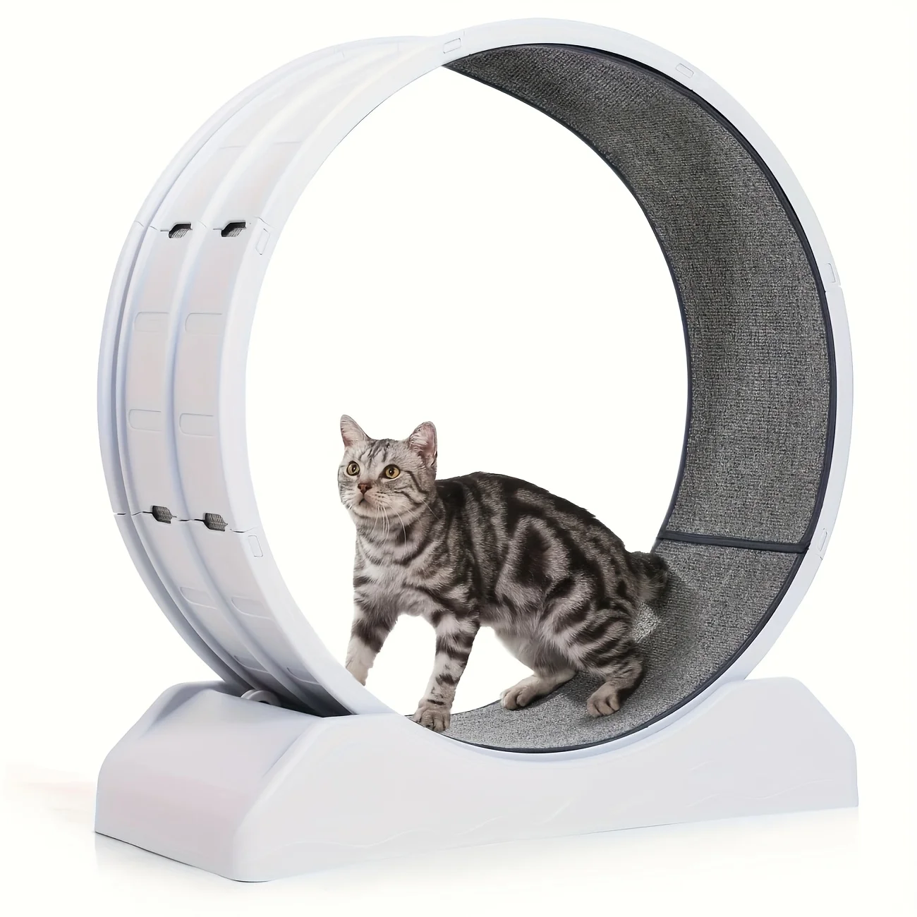 

[Large Cat Exercise Wheel] 33" Large Carpeted Cat Exercise Wheel - Durable Plastic Indoor Treadmill for Cats