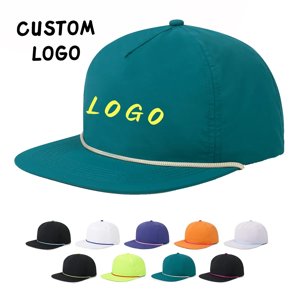 

Customized Print Logo Baseball Cap Men Summer Quick-Drying Waterproof Flat Brim Hip Hop Snapback Caps Women Casual Trucker Hat