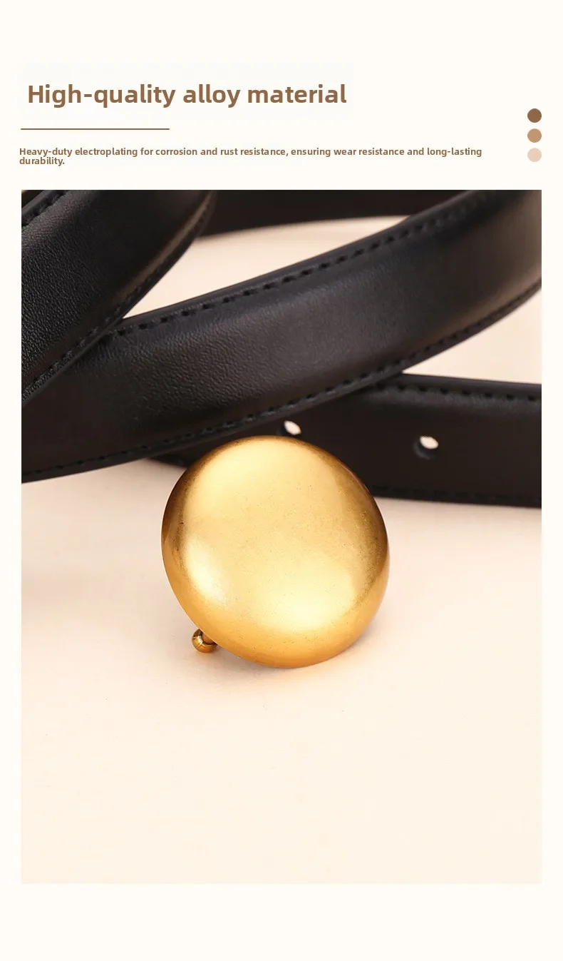 Winter Neuer 2,5 cm Ledergürtel für Damen, Echtledergürtel, Modeaccessoire, Mehrzweck-Taillengürtel, hochwertiges Gefühl, Jea – Detail 3