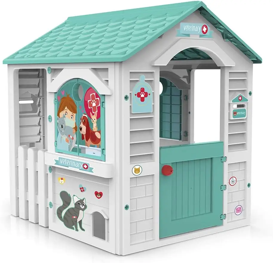 

US Shipping Veterinary Play House Outdoor Playset for Kids Pretend Play Indoor Vet Clinic Toy Set