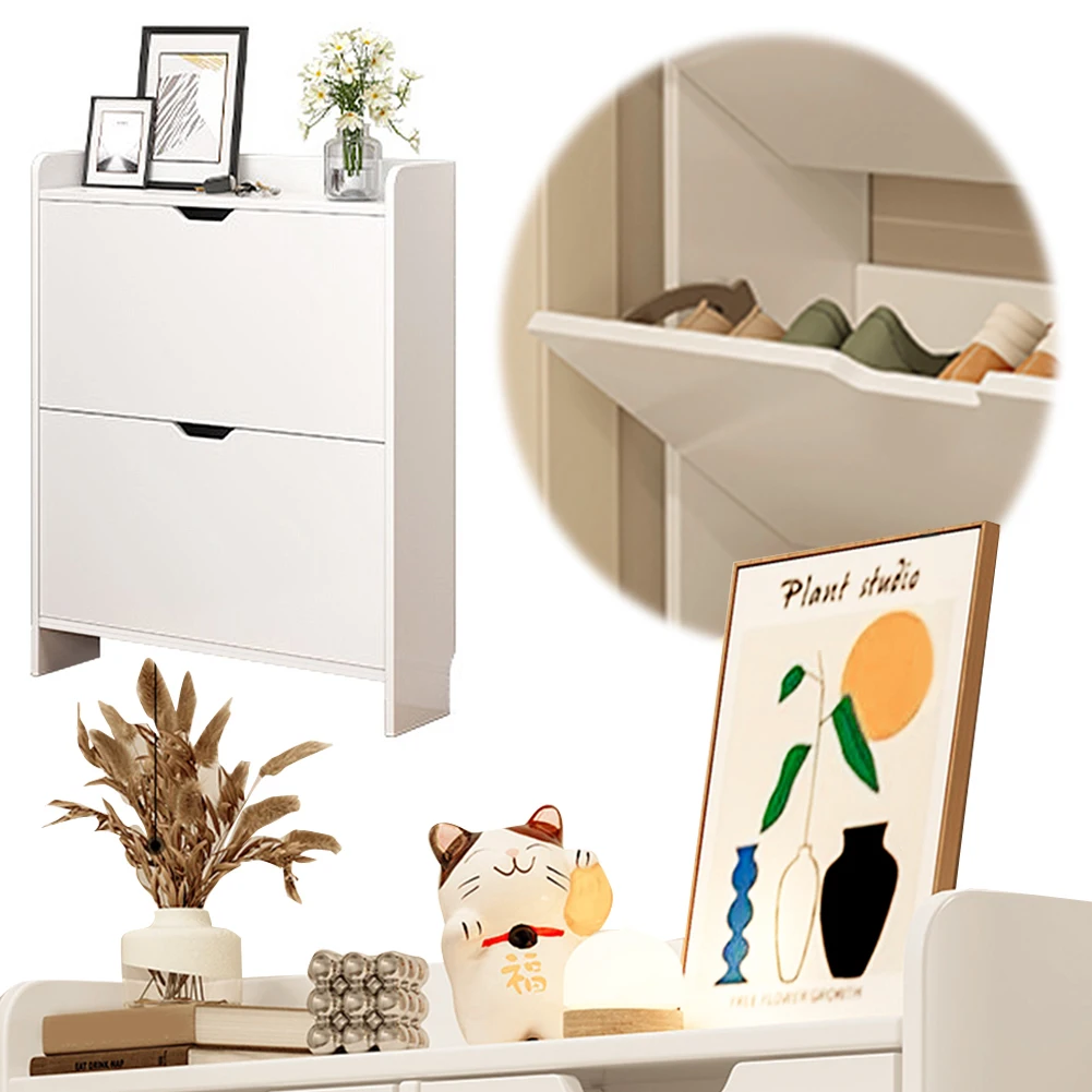 

Двухуровневая деревянная тумба для обуви с откидными ящиками, узкий шкаф для хранения обуви, отдельно стоящий шкаф для прихожей