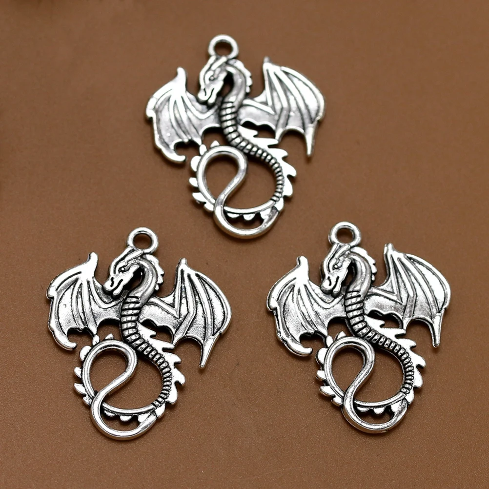 

20 Pcs Flying Dragon Pendant Alloy Charm DIY Jewelry Making Accessories for Necklace Bracelet Earrings Craft Project