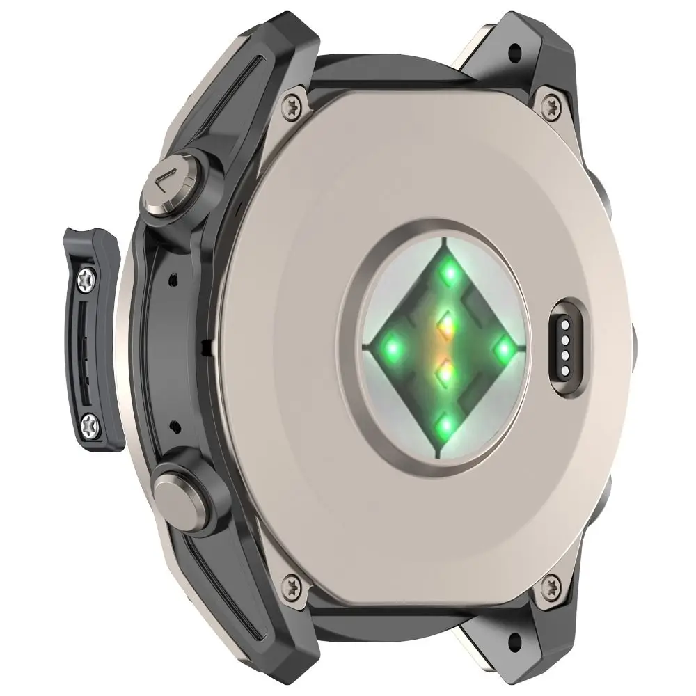 شريط ممتص الصدمات البديل للساعة شريط معدني مزخرف مضاد للتصادم خفيف الوزن لـ Garmin Fenix 8/Tactix 8/Quatix 8/Fenix 8Pro