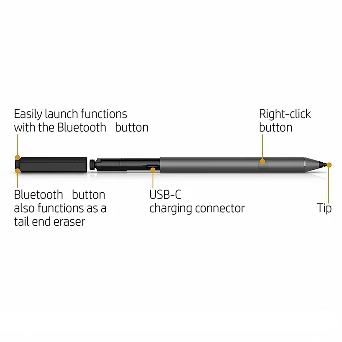 Bluetooth Stylus Pen for HP Spectre/Envy/Pavilion X360 Laptops, for Microsoft Surface, Supports MPP2.0 and Presentation