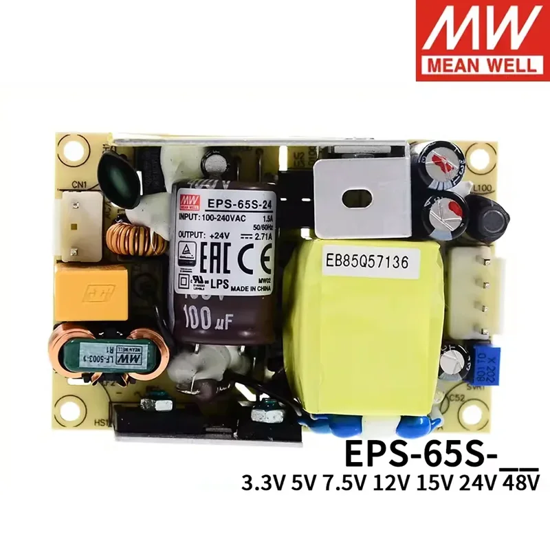 MEAN WELL EPS-65S-3.3 EPS-65S-5 EPS-65S-7.5 EPS-65S-12 EPS-65S-15 EPS-65S-24 EPS-65S-48 PCB Switching Power Supply Bare Board MW