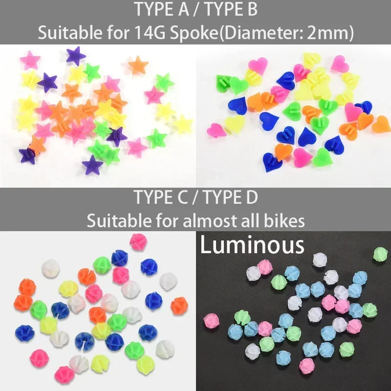 1 Pack (about 36PCS) Colorful Decorations Clips for Kids Bike Bicycle Wheel Spoke Beads Children Bike Accessories Bike Spokes