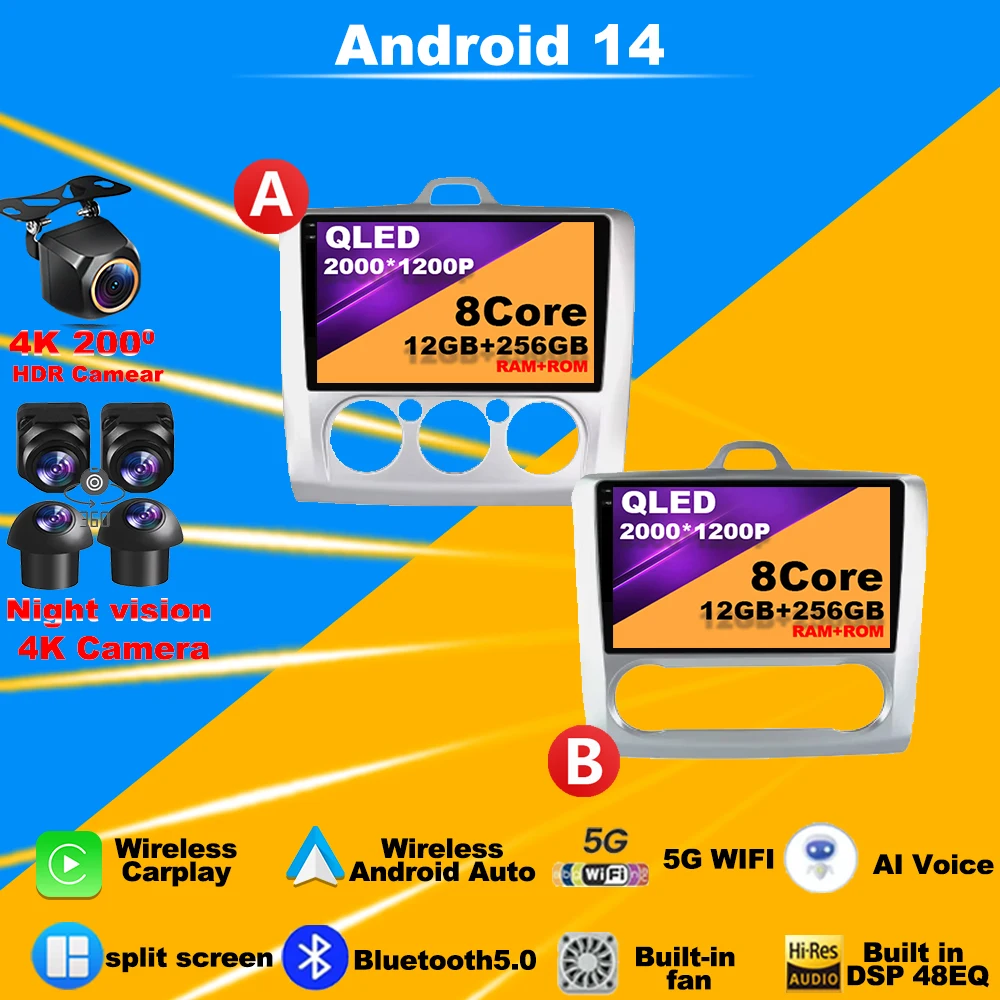 

Android For Ford Focus 2 3 Mk2 Mk3 2004 2005 - 2011 Car Radio Navigation GPS Multimedia Video Player Touchscreen Head Unit 4G