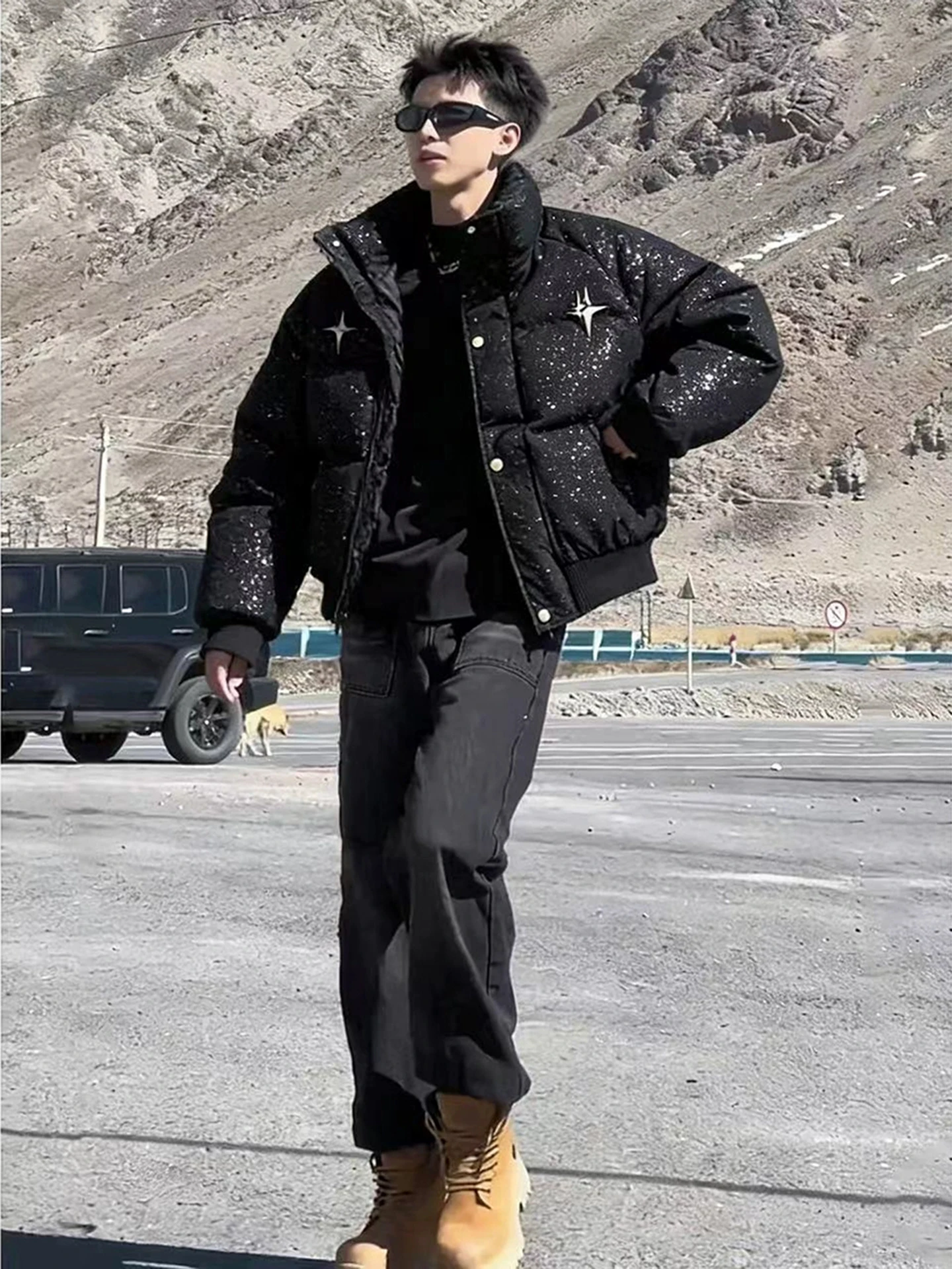 

Мужская зимняя утепленная куртка из американского хлопка, свободного кроя, повседневная, теплая верхняя одежда из полиэстера