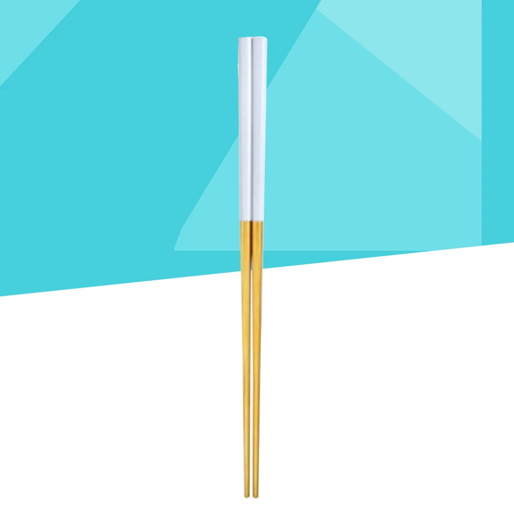 

Stainless Steel Chopsticks Reusable Frying Light Anti-slip Square Chinese Style