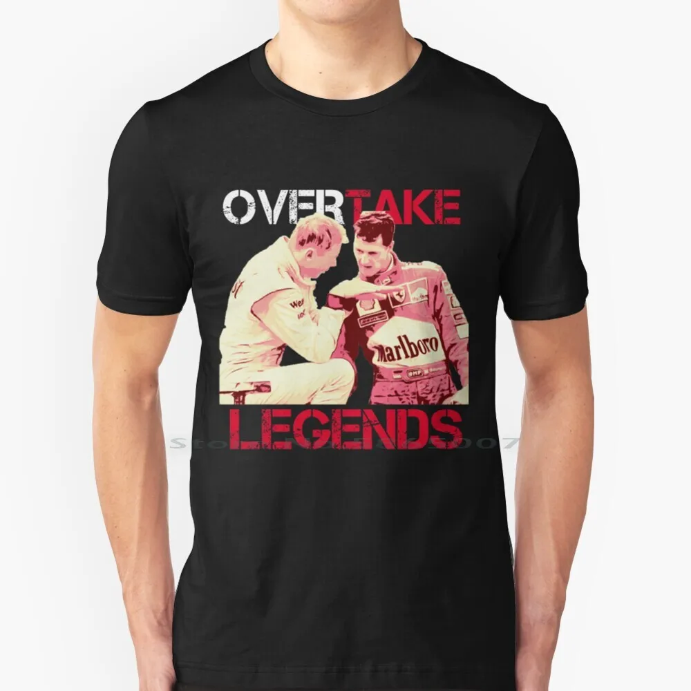 Overtake Legends Mika Hakkinen & Michael Schumacher T Shirt Cotton 6XL Overtake Legends Mika Hakkinen Michael Schumacher Schumi