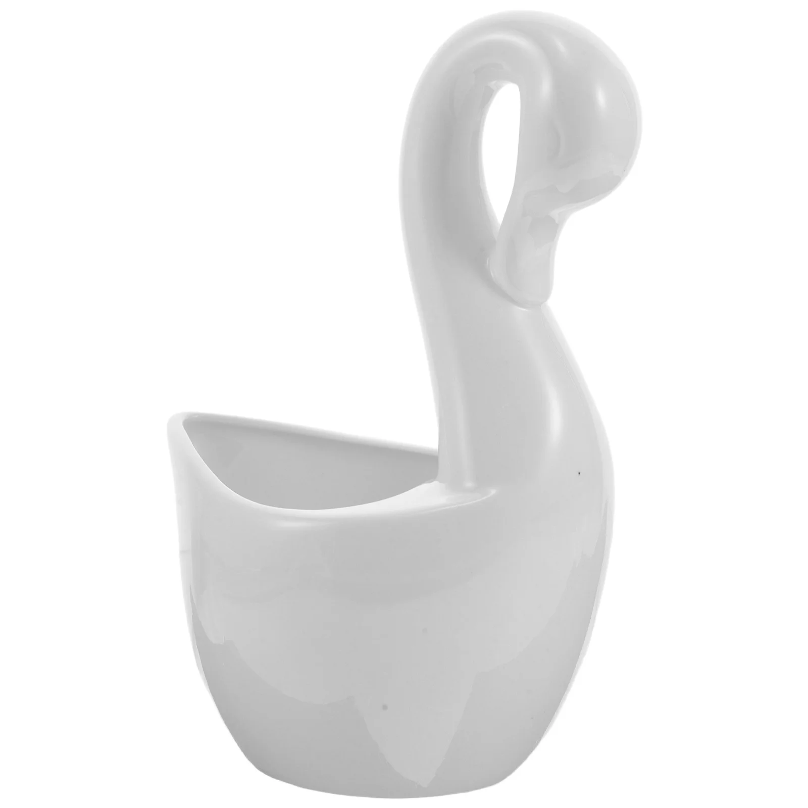 

Swan Base Ceramic Cutlery Holder Spoon Fork Organizer Kitchen Flatware Storage Rack for Countertop Dining Table