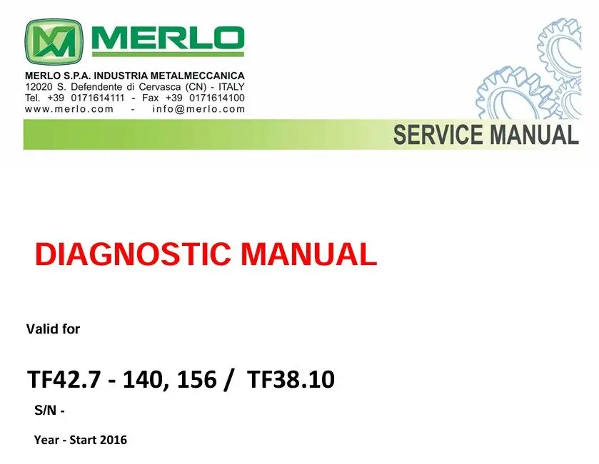 SpecDiag Merlo Telescopic Handler Diagnostic Software, Data Sets DE