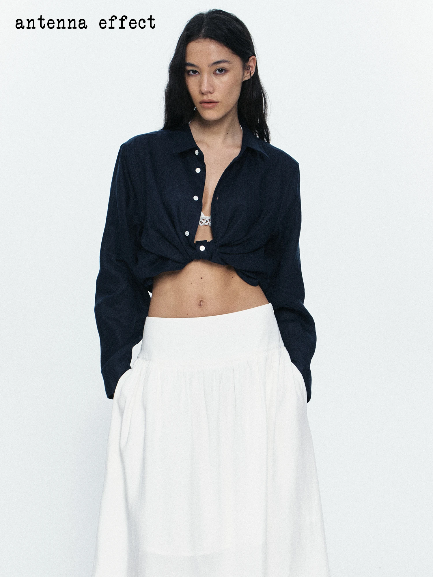 

Классическая повседневная свободная льняная рубашка с длинным рукавом, дышащая, с эффектом легкости, солнцезащитная, с отложным воротником, женский кардиган