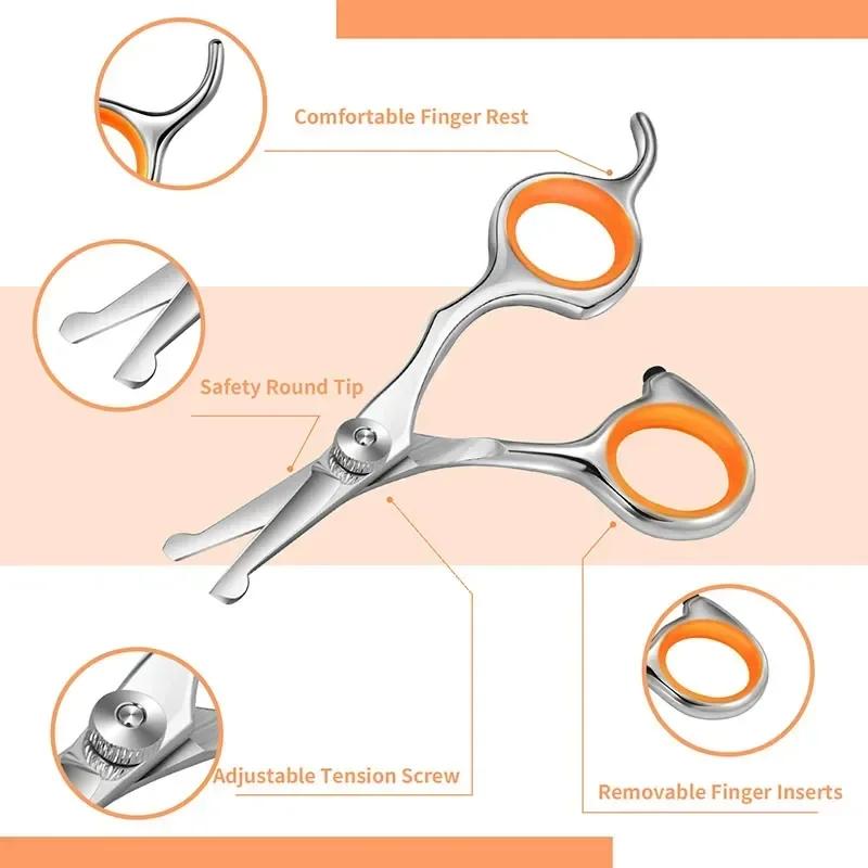 Steel Hair Scissors Professional Dog 1pc Grooming Tools Durable Stainless Pets Cat Scissor Rounded Pet Cutting Tips Safety