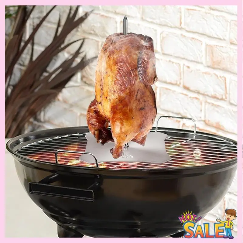 

A88X BBQ Skewer Stainless Steel Vertical Meat Spit Stand Skewer For Barbecue Grill For Indoor And Outdoor Oven Grills