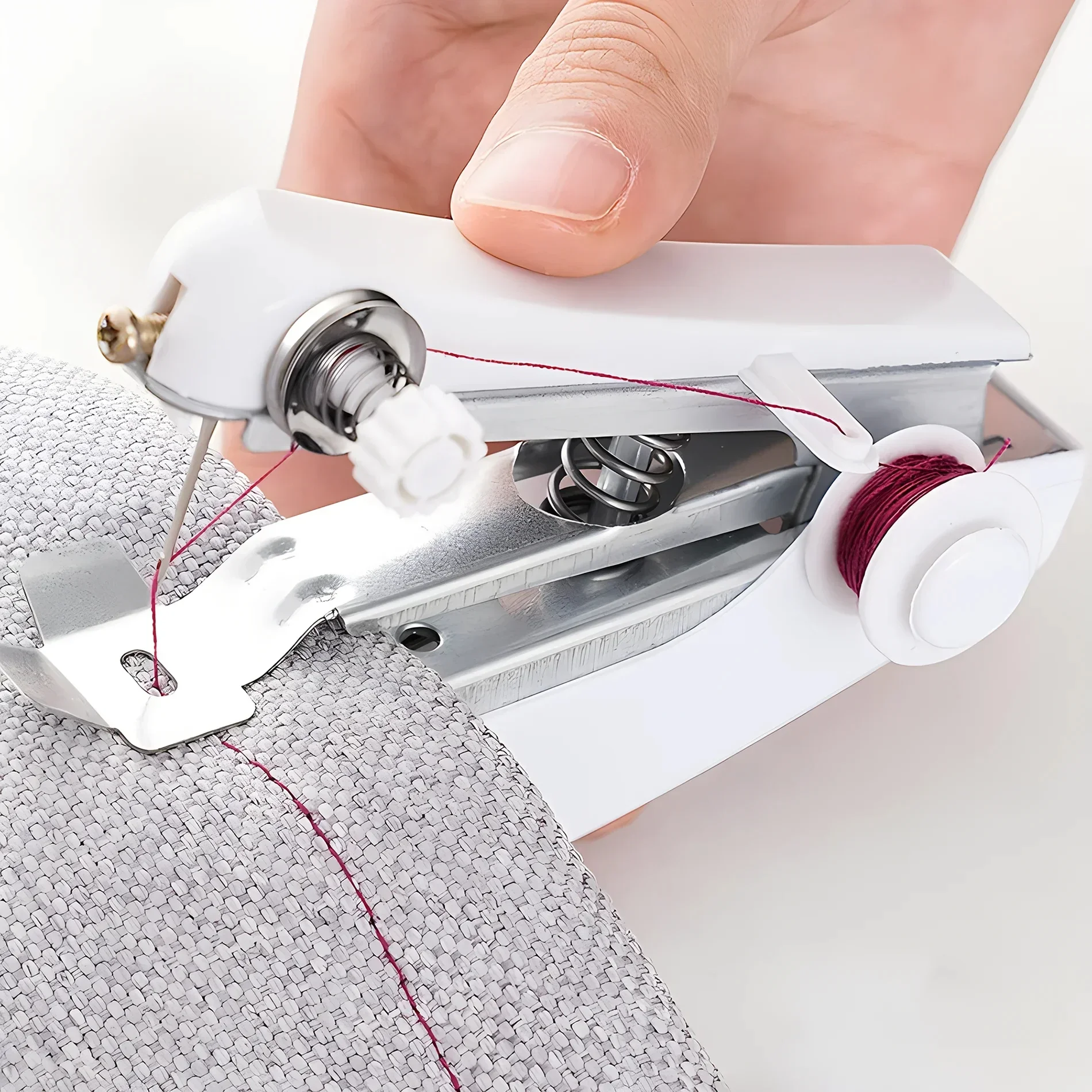 Manuelle Nähmaschine, tragbare Mini-Nähmaschine ohne Kabel, nützlich für DIY-Haushaltskleidung, Leder, Handwerkzeuge, Zubehör