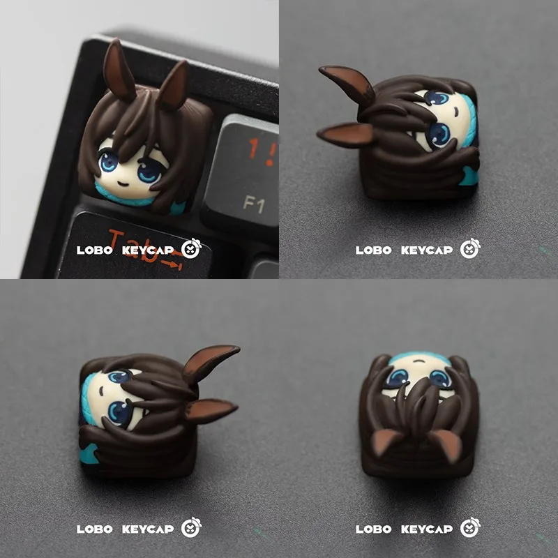 Arknights Amiya Keycap Ręcznie robione nasadki z żywicy Klawiatura mechaniczna Nasadki na klawisze Śliczne, spersonalizowane akcesoria do gier Prezenty