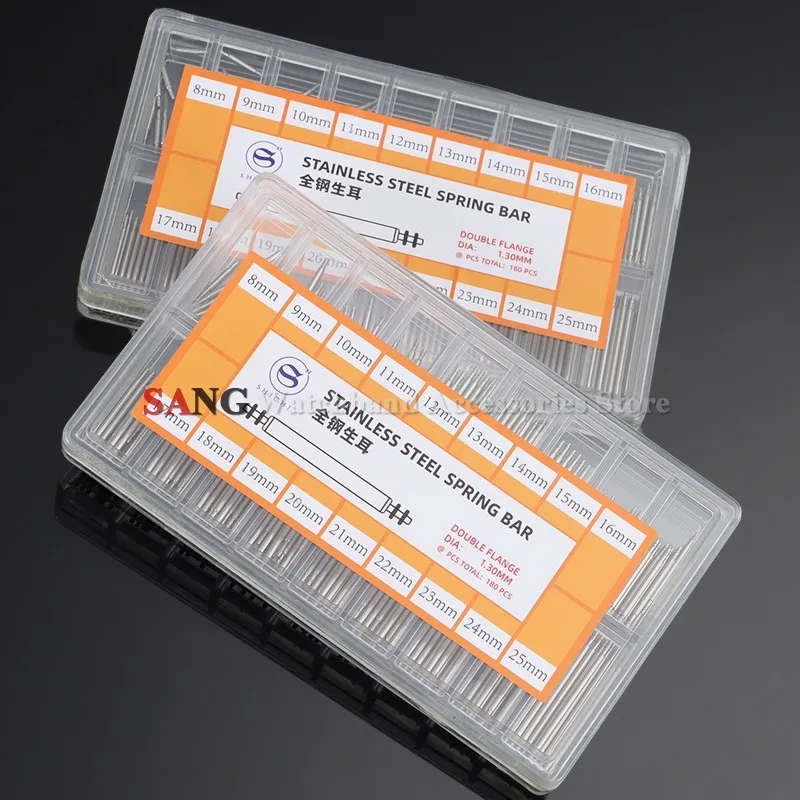 180/270/360pcs Metal Spring Bar Length 8mm-25mm Stainless Steel Spring Bars Dia 1.3mm/1.5mm/1.8mm Belt Strap Connector Link Pins