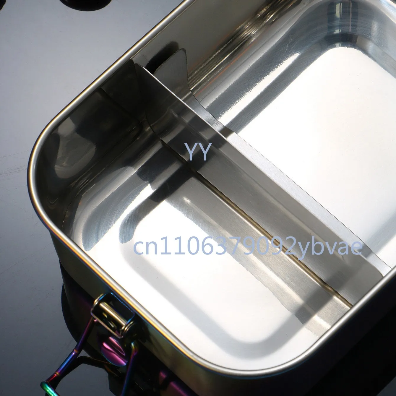 Stainless Steel Bento Box Leakproof Metal Lunch Box with Removable Divider Lunch Box for Children and Adults(Rainbow)