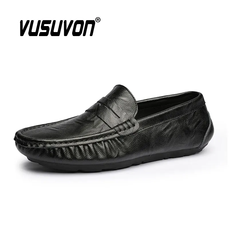 Men Split Leather Penny Loafers Comfortable Dress Shoes Classic Wedding Fashion Causal Business Footwear For Party Size 38-46