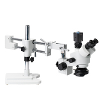 4K Camera 3.5X-90X Zoom Simul-Focal Double Boom Stand Trinocular Stereo Microscope for Phone Repair Microscopie