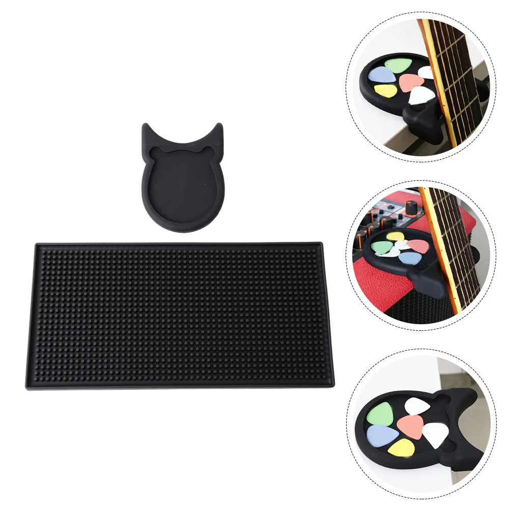 

Black Guitar Stand Desktop Anti-Skid Scratch-Proof Compact Lightweight Guitar Holder Support Mat Vertical Ukulele Bracket