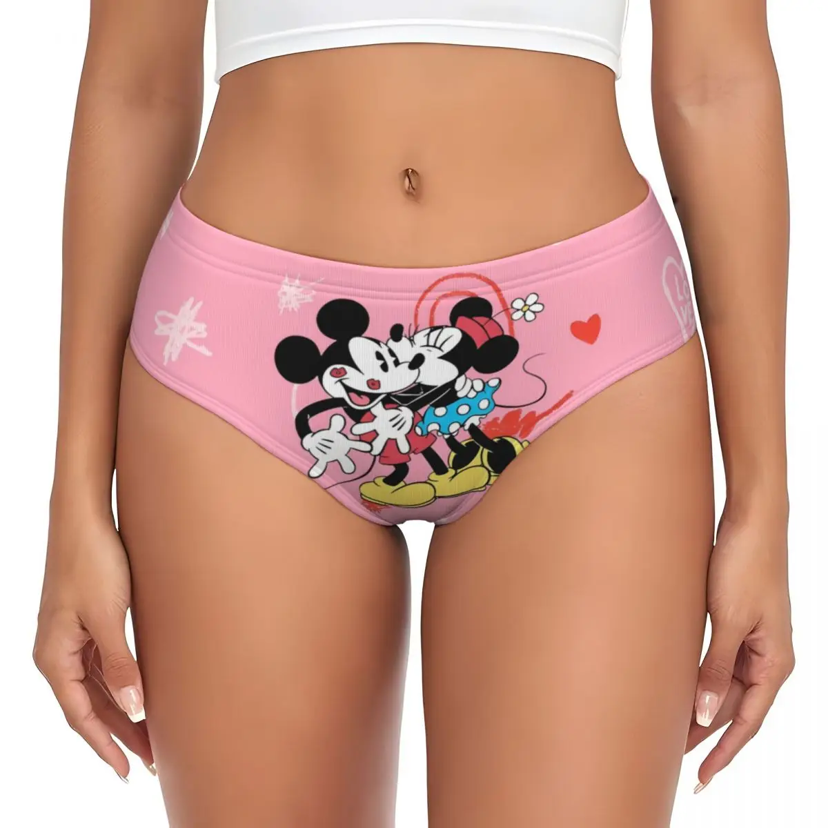 مخصص ميكي ماوس ميني الرسوم المتحركة فيلم قبلة ملخصات الملابس الداخلية النسائية مريحة تمتد أنيمي سراويل