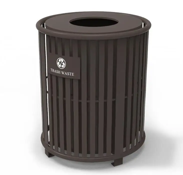 

For Outdoor Recycling Park Public Metal Trash Can Waste Bin Anti-odor Weatherproof Large Capacity Durable Wholesale Dust