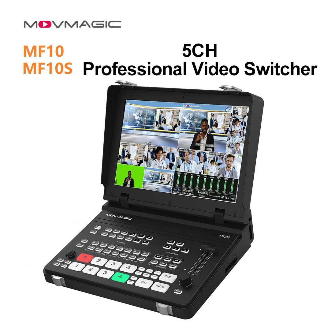 Movmagic MF10 MF10S 4KP60 5CH Professional Video Switcher HDMI-compatible & SDI Input and output Video Recording