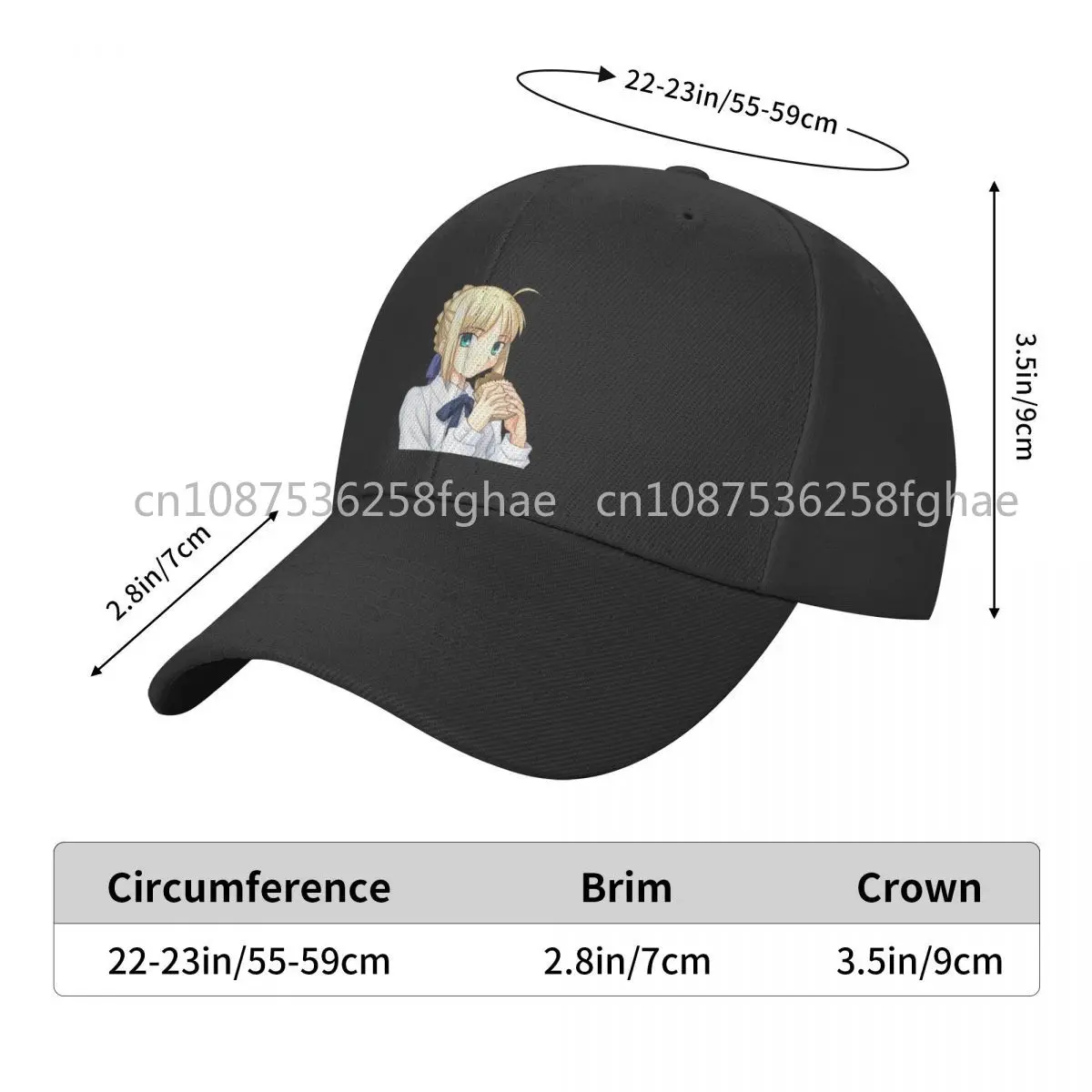 Fate Stay Night Saber Baseball Cap For Men Cotton Hats Adjustable Hat Fashion Casual Cap Truck Driver Hat