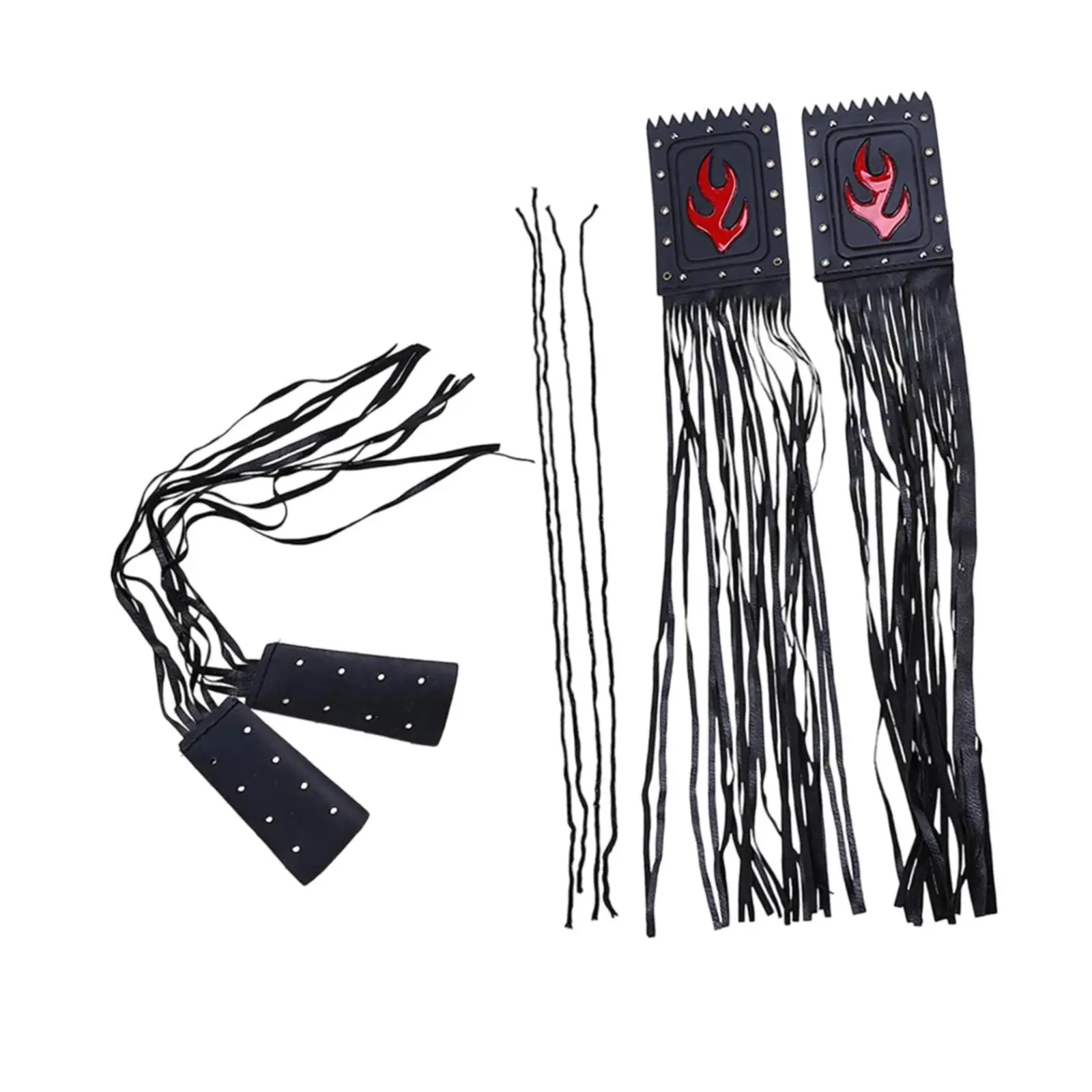 Motorcycle Handlebar Tassel Leather Fringe Cover Water Resistant Hand Grips Upgrade for Chopper Cruiser Motorbike Accessories
