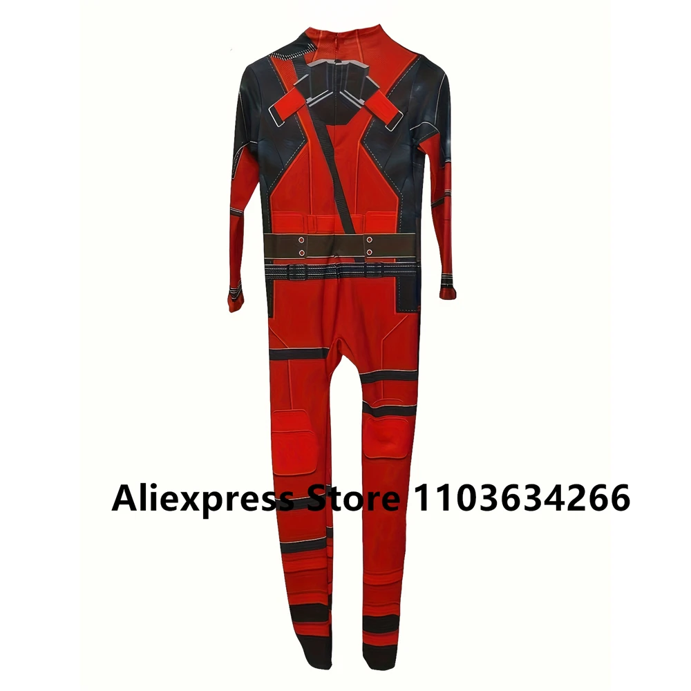 Superhero Deadpool เครื่องแต่งกายเด็ก Carnival COSPLAY Jumpsuit เด็กแฟนตาซีตัวละครภาพยนตร์หน้ากาก Tights บอดี้สูท Zentai